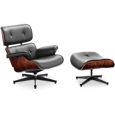 (XL-Version) Lounge Sessel Charly mit Ottoman und hoher...