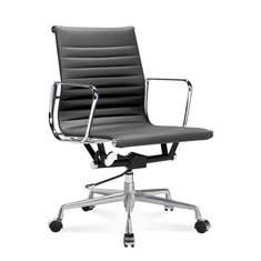 Brostuhl Halbhoher Office Chair mit geripptem Leder