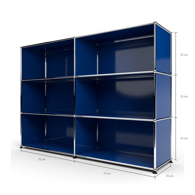 Highboard 3x2 offen, Enzianblau