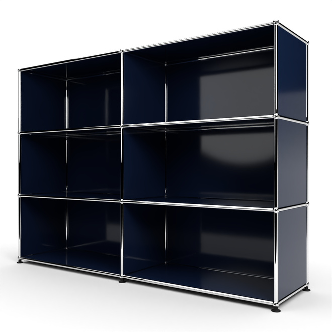 Highboard 3x2 offen, Stahlblau