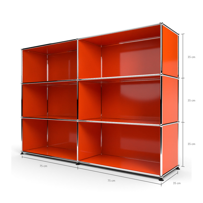 Highboard 3x2 offen, Orange