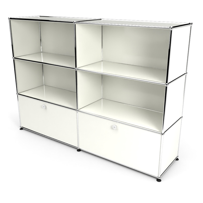 Highboard 3x2 mit 2 Klapptren unten, Weiss