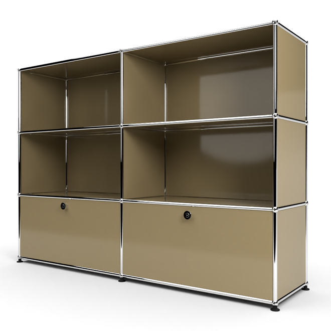 Highboard 3x2 mit 2 Klapptren unten, Beige