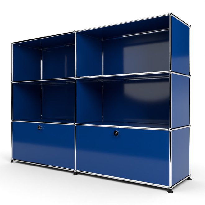 Highboard 3x2 mit 2 Klapptren unten, Enzianblau