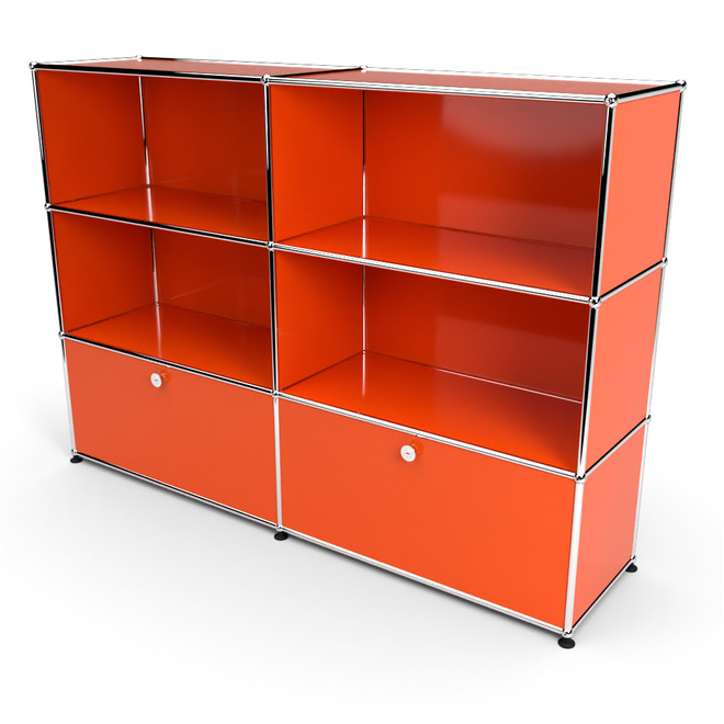 Highboard 3x2 mit 2 Klapptren unten, Orange