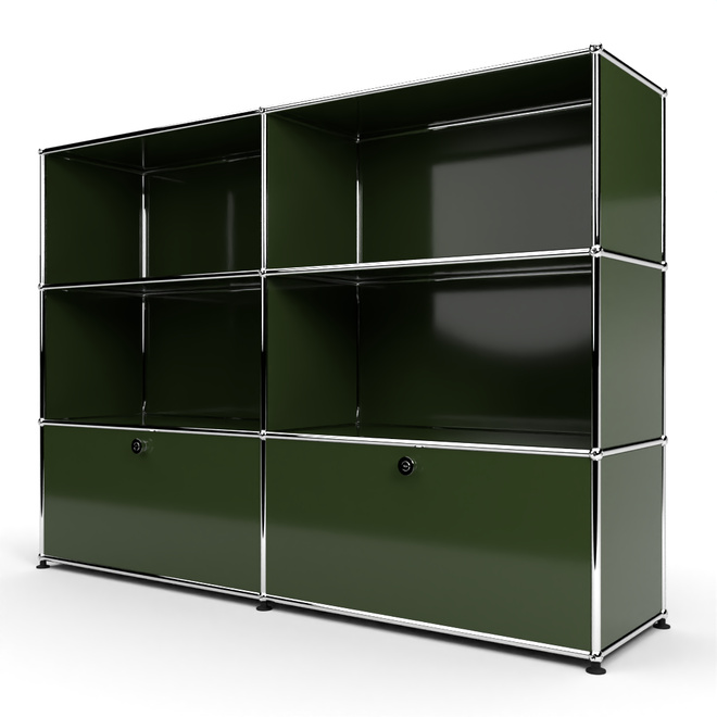 Highboard 3x2 mit 2 Klapptren unten, Olivgrn