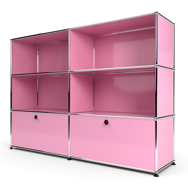 Highboard 3x2 mit 2 Klapptren unten, Rosa