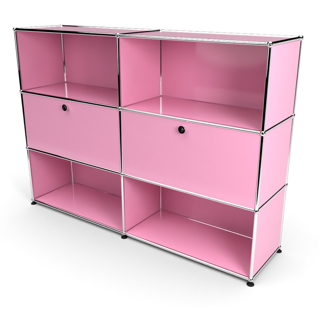 Highboard 3x2 mit 2 Klapptren Mitte, Rosa