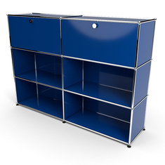 Highboard 3x2 mit 2 Klapptren oben, Enzianblau