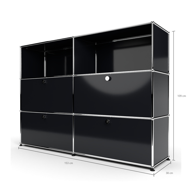 Highboard 3x2 mit 4 Klapptren mitte und unten