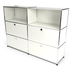 Highboard 3x2 mit 4 Klapptren mitte und unten, Weiss