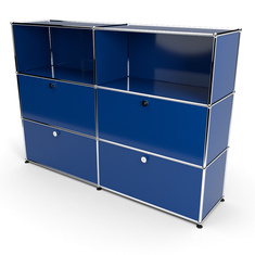 Highboard 3x2 mit 4 Klapptren mitte und unten, Enzianblau