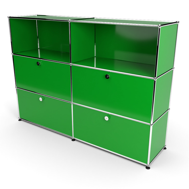 Highboard 3x2 mit 4 Klapptren mitte und unten, Grn