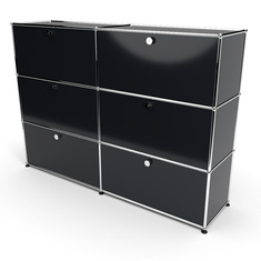 Highboard 3x2 mit 6 Klapptren, Graphitschwarz