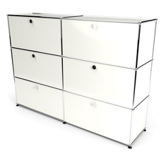 Highboard 3x2 mit 6 Klapptren, Weiss