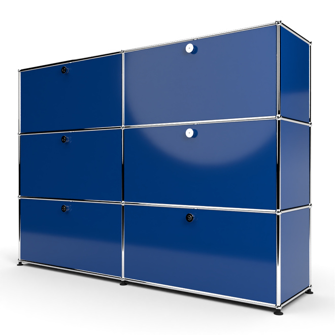 Highboard 3x2 mit 6 Klapptren, Enzianblau