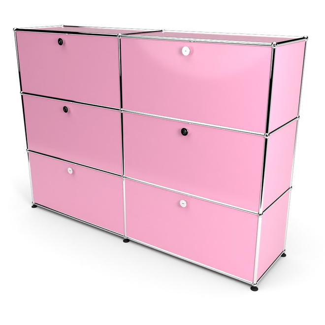 Highboard 3x2 mit 6 Klapptren, Rosa