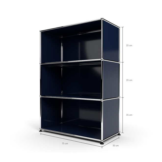 Highboard 3x1 offen, Stahlblau