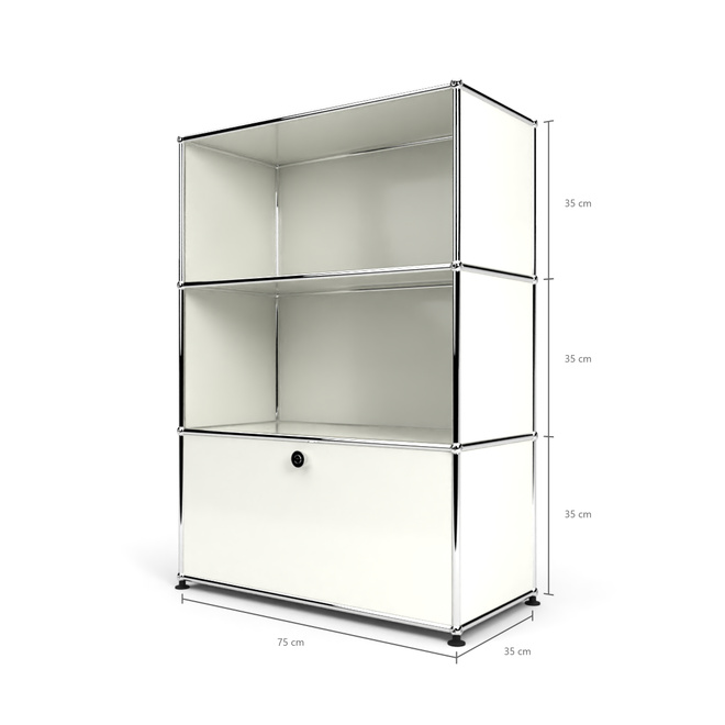 Highboard 3x1 mit 1 Tr unten, Weiss