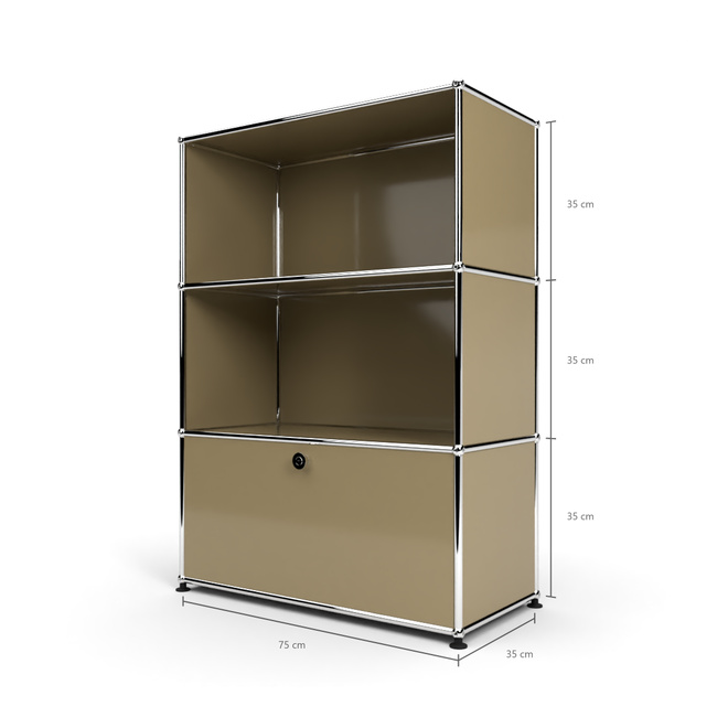 Highboard 3x1 mit 1 Tr unten, Beige