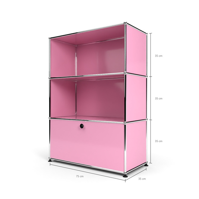 Highboard 3x1 mit 1 Tr unten, Rosa