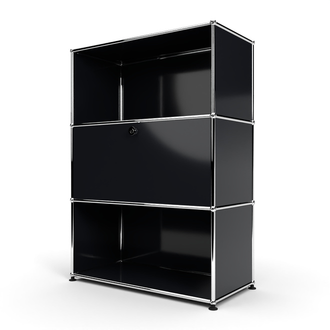 Highboard 3x1 mit 1 Tr Mitte, Graphitschwarz