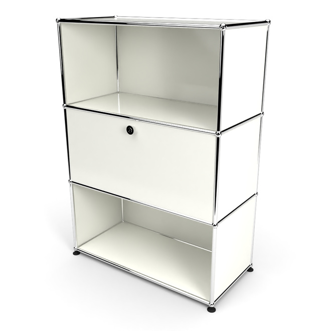 Highboard 3x1 mit 1 Tr Mitte, Weiss