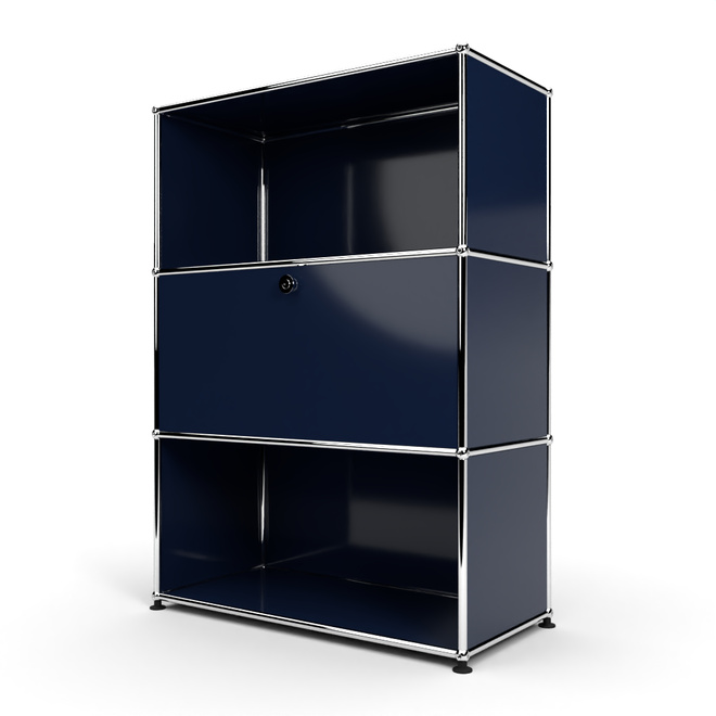 Highboard 3x1 mit 1 Tr Mitte, Stahlblau