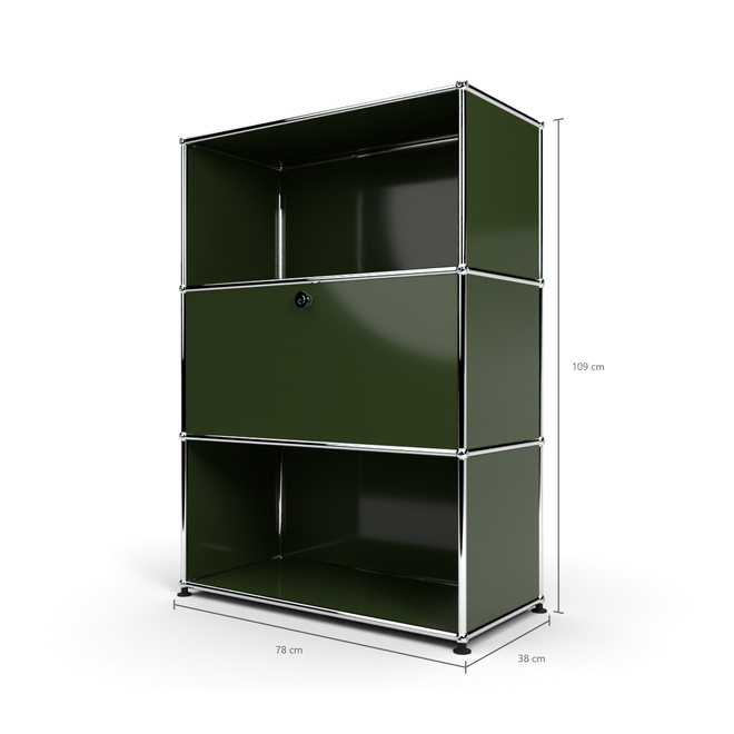 Highboard 3x1 mit 1 Tr Mitte, Olivgrn