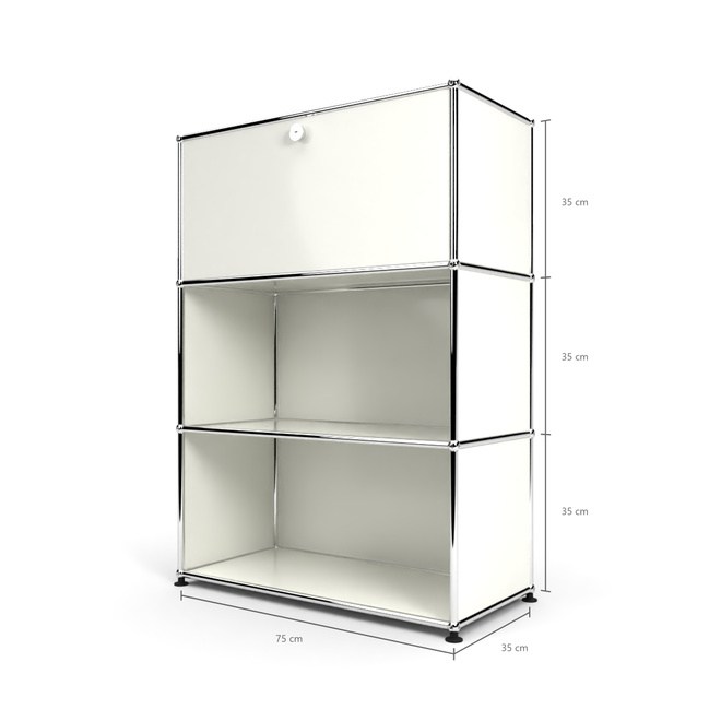 Highboard 3x1mit 1 Klapptren oben, Weiss