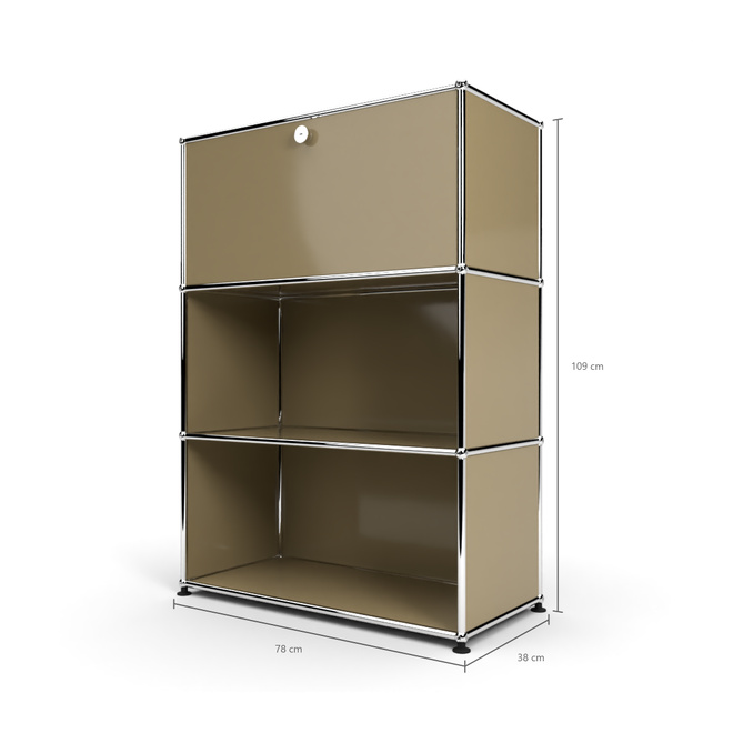 Highboard 3x1mit 1 Klapptren oben, Beige