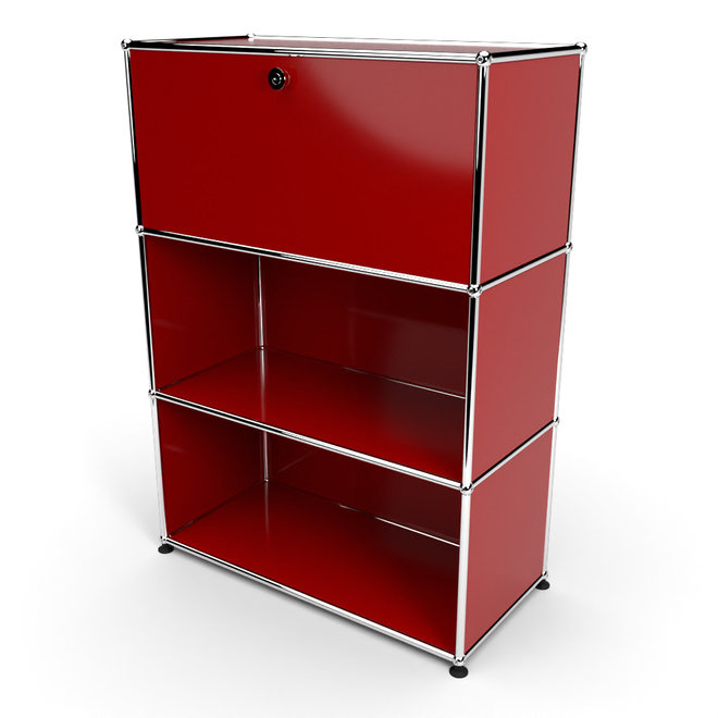 Highboard 3x1mit 1 Klapptren oben, Rubinrot