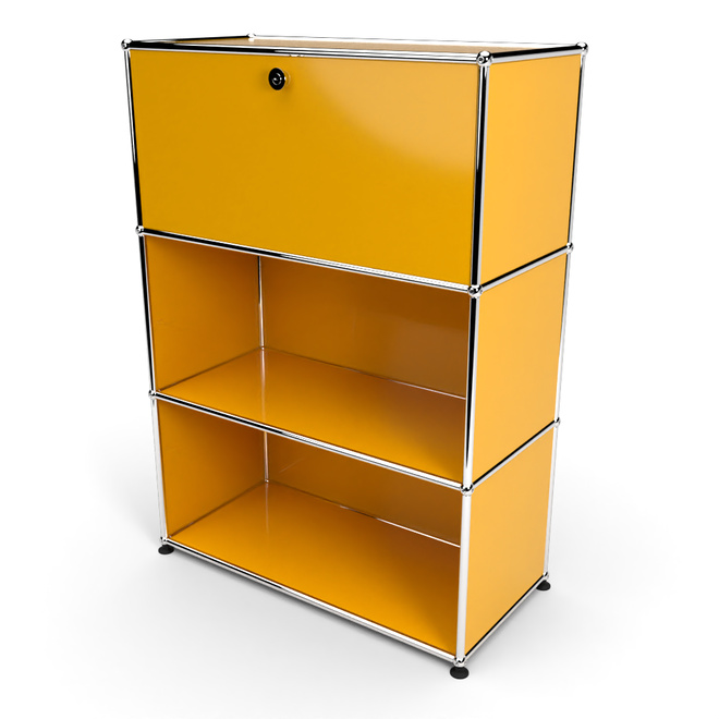 Highboard 3x1mit 1 Klapptren oben, Goldgelb