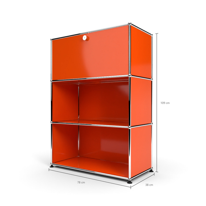 Highboard 3x1mit 1 Klapptren oben, Orange