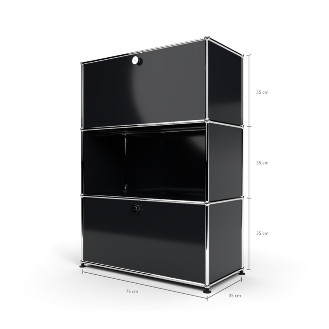 Highboard 3x1 mit 2 Klapptren oben und unten