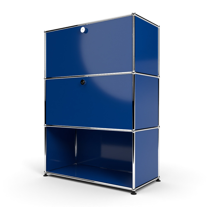 Highboard 3x1 mit 2 Klapptren mitte und unten, Enzianblau