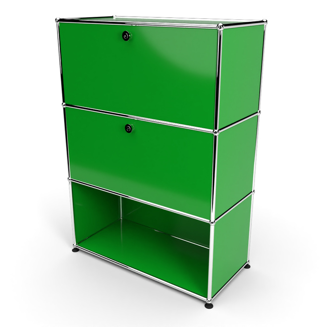 Highboard 3x1 mit 2 Klapptren mitte und unten, Grn