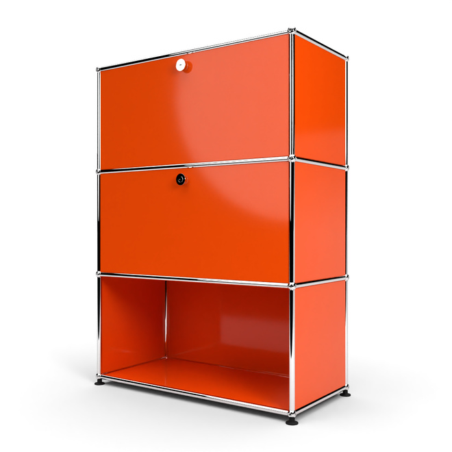 Highboard 3x1 mit 2 Klapptren mitte und unten, Orange