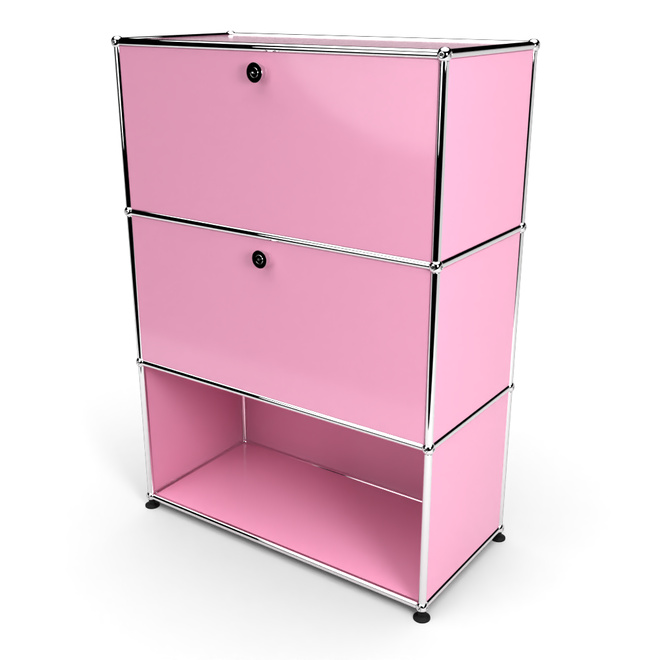 Highboard 3x1 mit 2 Klapptren mitte und unten, Rosa