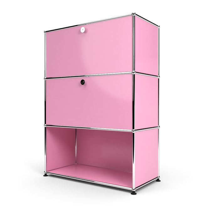 Highboard 3x1 mit 2 Klapptren mitte und unten, Rosa