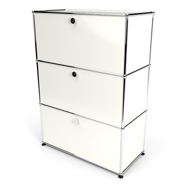 Highboard 3x1 mit 3 Klapptren, Weiss