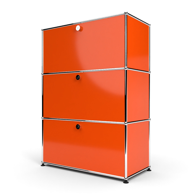 Highboard 3x1 mit 3 Klapptren, Orange