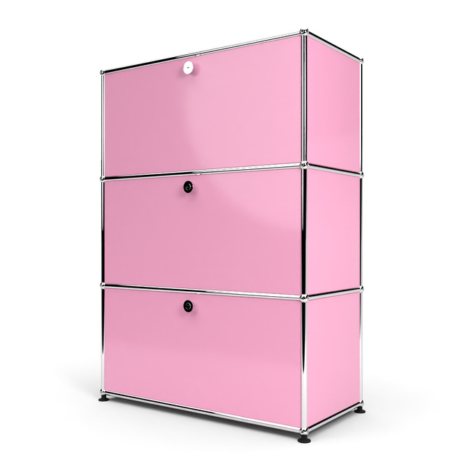 Highboard 3x1 mit 3 Klapptren, Rosa