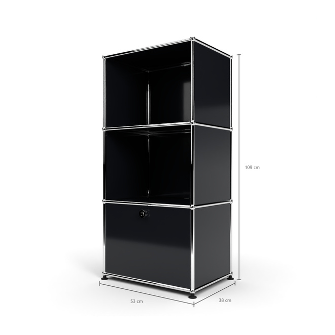 Highboard 50 3x1 mit 1 Tr, Graphitschwarz