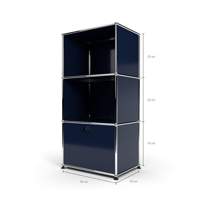 Highboard 50 3x1 mit 1 Tr, Stahlblau