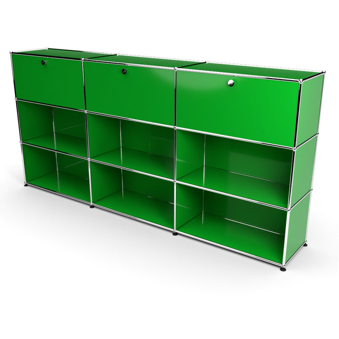 Highboard 3x3 mit 3 Klapptren oben, Grn