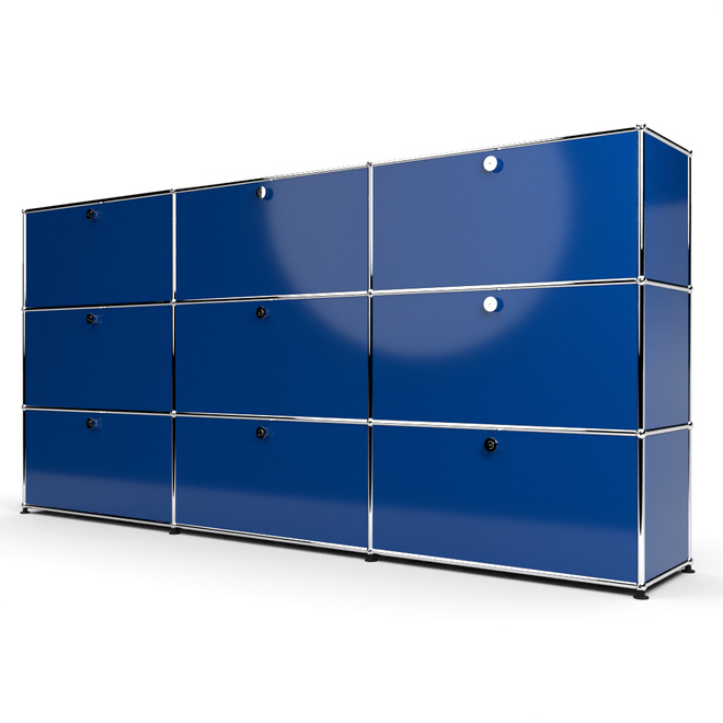 Highboard 3x3 mit 9 Klapptren, Enzianblau