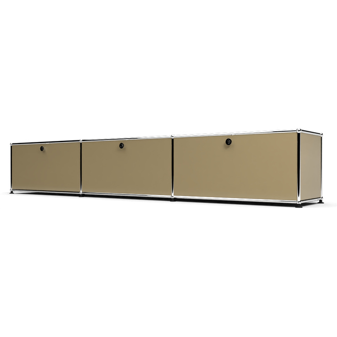 Lowboard 1x3 mit 3 Klapptren, Beige