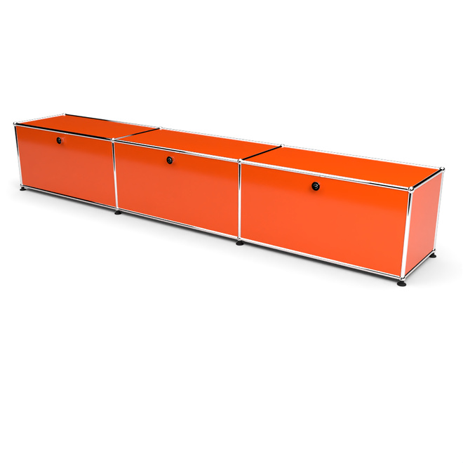 Lowboard 1x3 mit 3 Klapptren, Orange