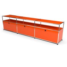 TV-Board 1x3 mit 3 Klapptren, mit Ablage, Orange